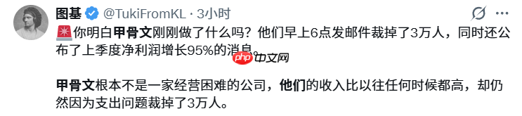 全球软件巨头甲骨文凌晨6点发邮件 一次裁掉了3万人!