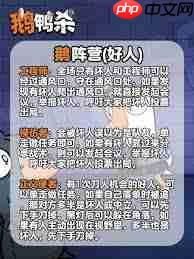 鹅鸭杀手游阵营与身份玩法是什么