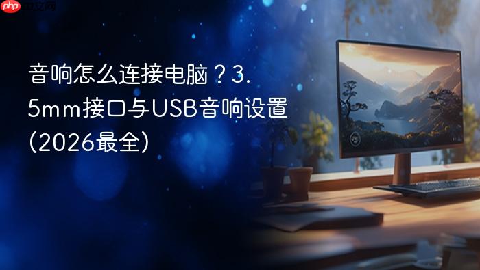 音响怎么连接电脑?3.5mm接口与usb音响设置(2026最全)
