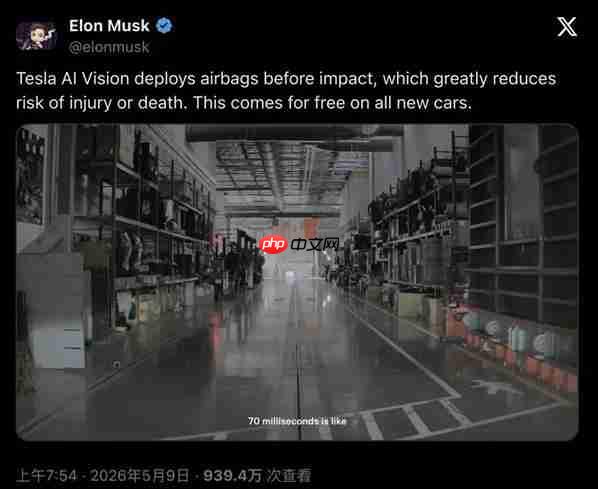 特斯拉宣布Tesla Vision系统已经实现碰撞预判功能！