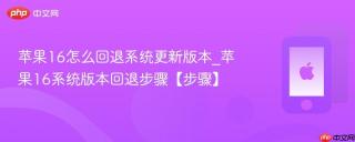 苹果16怎么回退系统更新版本_苹果16系统版本回退步骤【步骤】