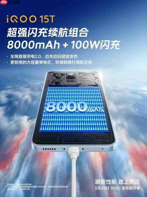 iQOO 15T官宣搭载2亿大底超级主摄 还有8000mAh大电池