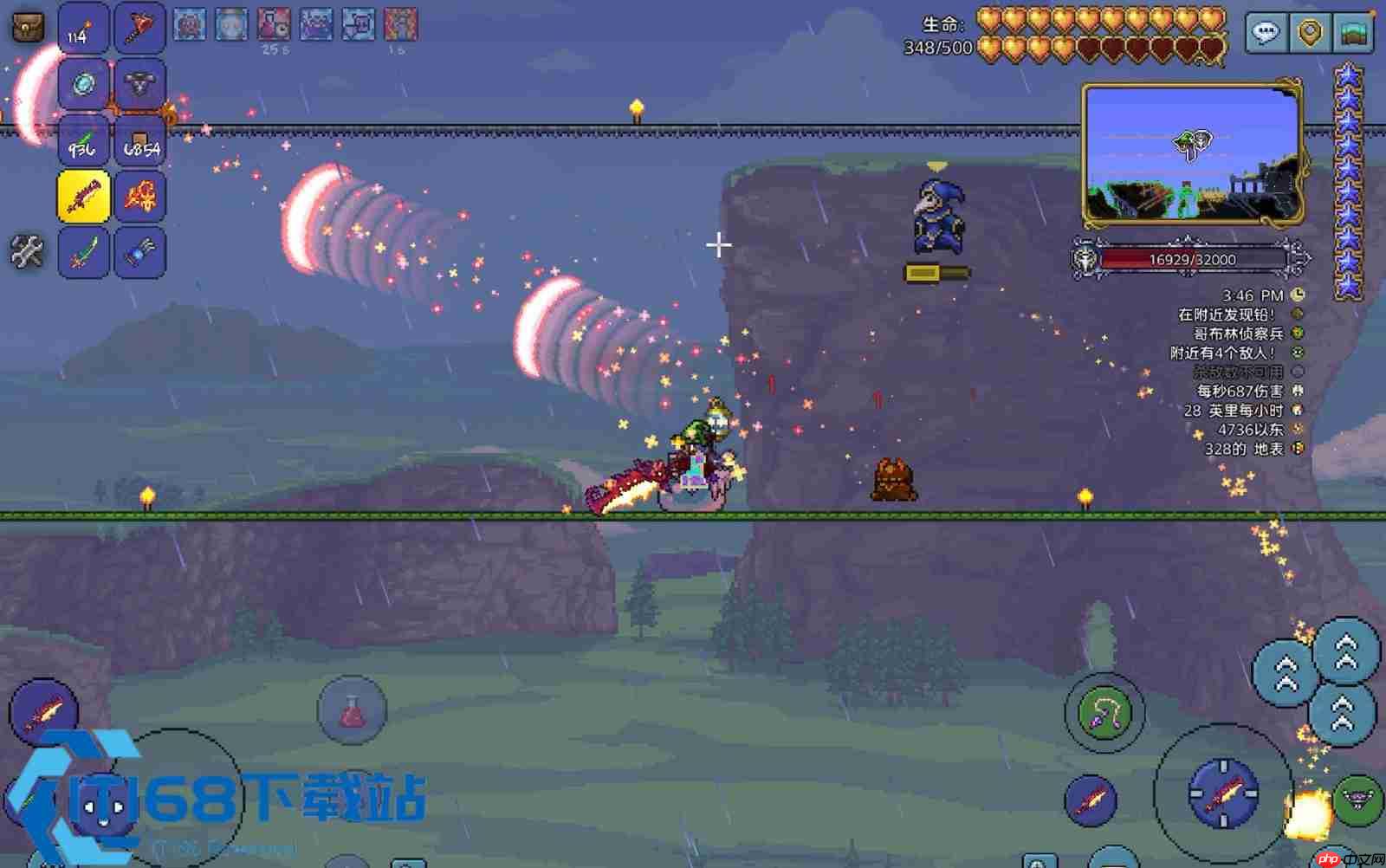 泰拉瑞亚巨兽鲨 vs 链式机枪 射手装备选择全解析