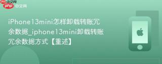 iPhone13mini怎样卸载转账冗余数据_iphone13mini卸载转账冗余数据方式【重述】
