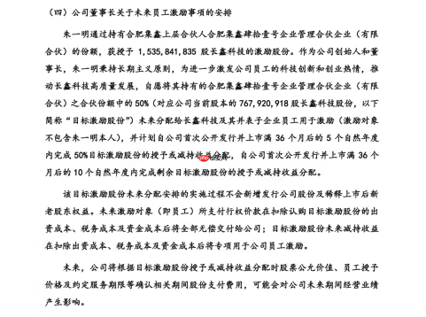 长鑫科技让渡7.68亿股激励员工 承诺上市后十年不减持