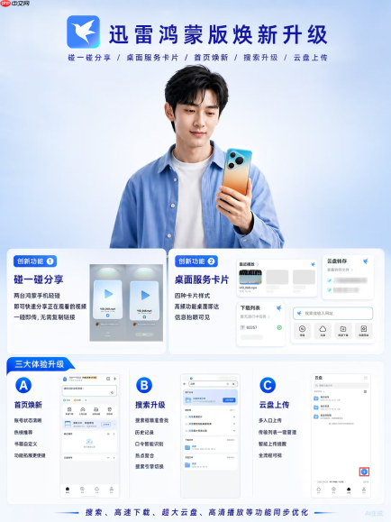 文件下载与云存储神器来了!迅雷鸿蒙版首页、搜索、云盘全面升级