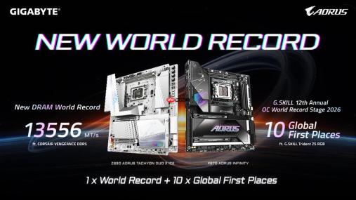 技嘉于COMPUTEX2026 缔造DDR5纪录