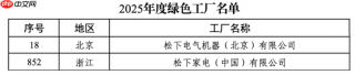 松下在华的“绿色答卷”：累计六家工厂入选绿色工厂