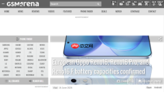 OPPO Reno16系列欧洲版参数出炉：最高搭载6500mAh电池