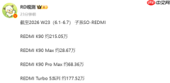 曝REDMI K90销量约215万部 Turbo 5系列销量约178万部