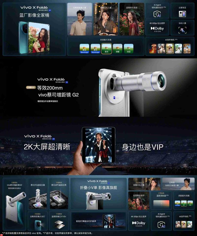vivo X Fold6发布:7999元起!AI轻办公神器,重新定义折叠屏生产力属性