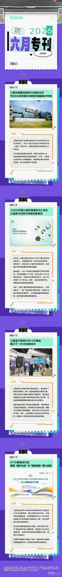 中国三星6月看点汇总：生物医药研发中心落地北京