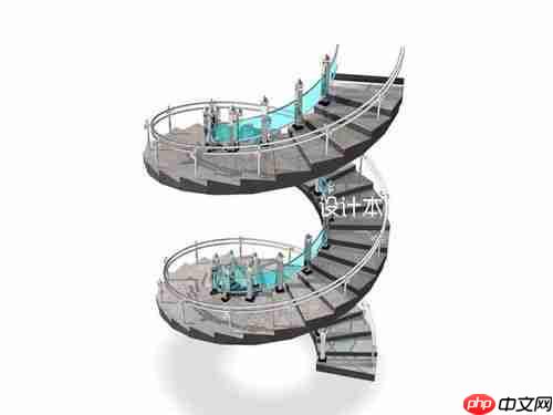 sketchup如何建模旋转楼梯模型