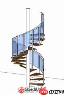 sketchup如何建模旋转楼梯模型