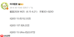 iQOO 15系列累计销量破183万台:Ultra机型超22万台