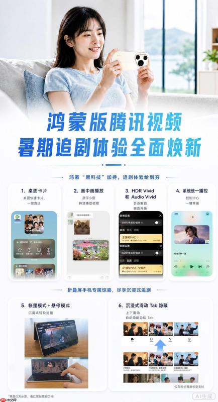 鸿蒙版腾讯视频接入桌面卡片，音画同步升级，暑期追剧体验MAX！