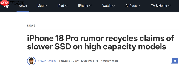 iPhone 18 Pro被曝大容量版本搭载QLC闪存 顶配反而缩水?