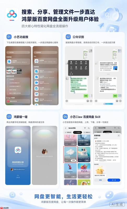 搜索、分享、管理文件一步直达，鸿蒙版百度网盘全面升级用户体验
