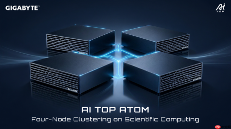 技嘉展示AITOP ATOM 四机串联集群，以科学运算验证地端AI扩展能力