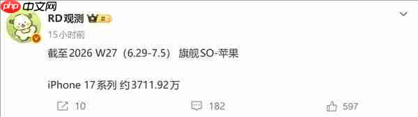 iPhone 17系列累计销量突破3711万台 降价效果显著