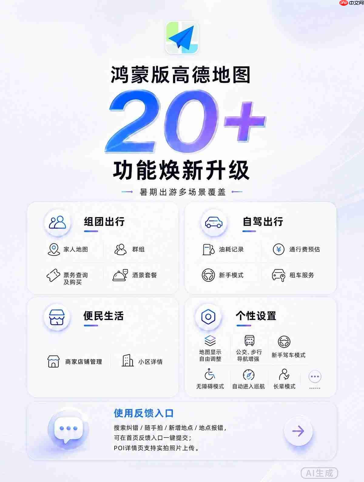 鸿蒙版高德地图大更新!20+新功能、多场景焕新,陪你畅玩整个暑假