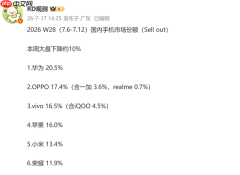 苹果让位!OPPO拿下国内手机市场份额第二名