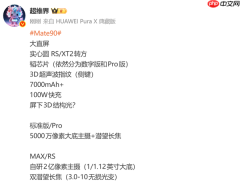 华为Mate 90系列配置曝光 将搭载自研2亿像素主摄?