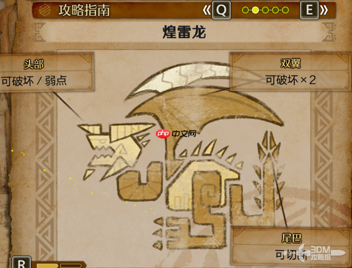 《怪物猎人:荒野》攻略——煌雷龙具体弱点介绍