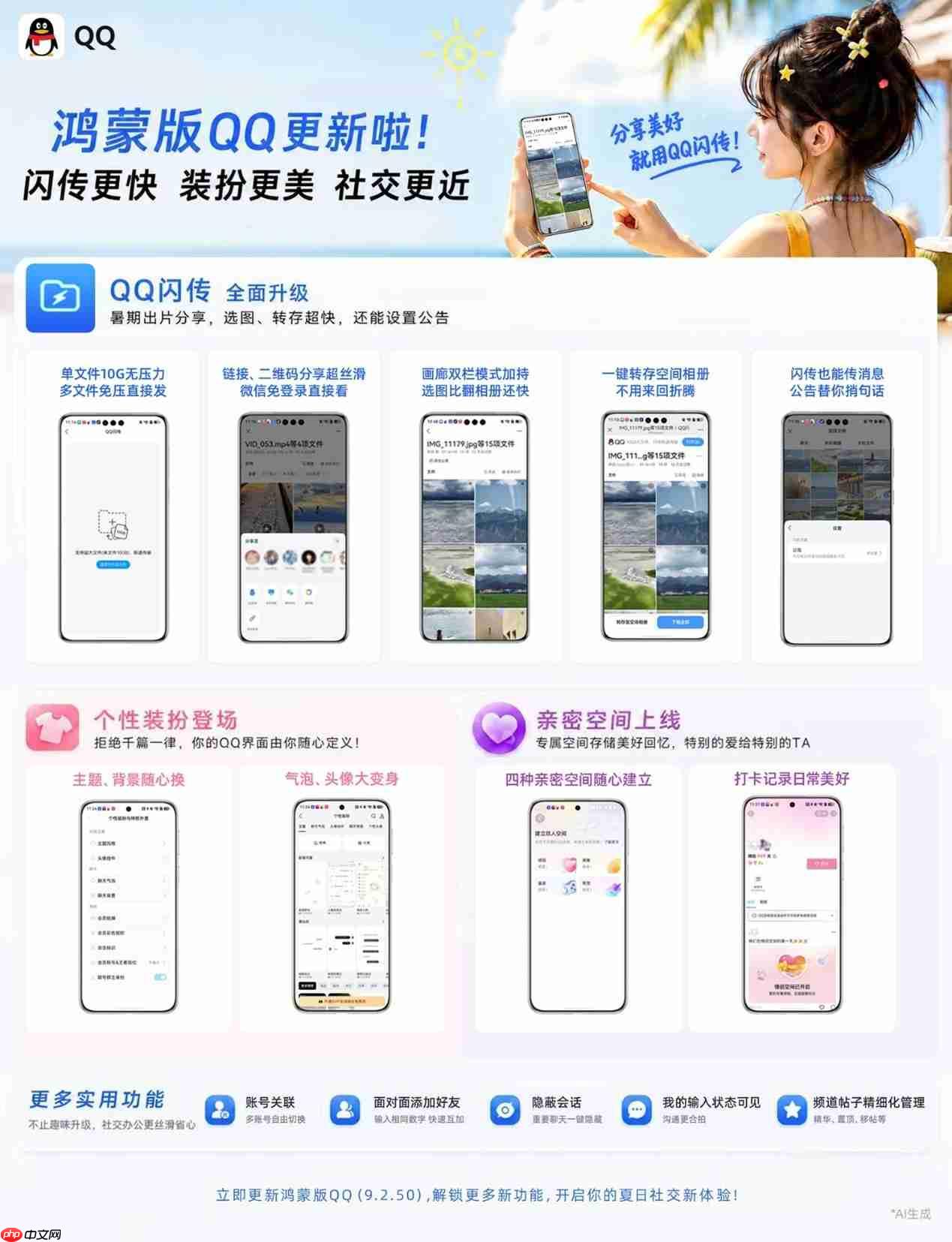 鸿蒙版QQ新版太香了!可以用QQ闪传快速分享照片视频,还能自定义个性装扮!