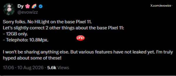 谷歌Pixel 11最新爆料 HiLight/Pixel Glow功能或缺席