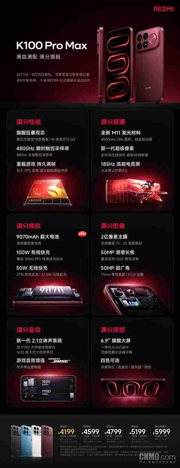 卢伟冰:REDMI K100 Pro Max首销日销量为上代150%