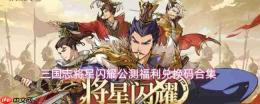 三国志将星闪耀福利兑换码有哪些公测福利兑换码合集