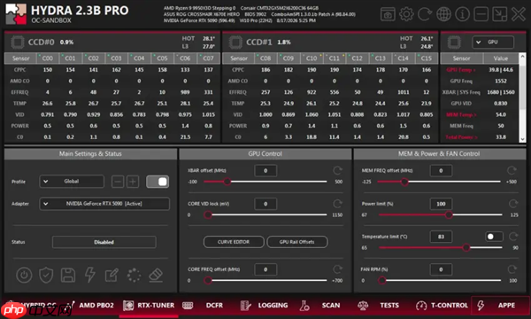 彻底解放RTX50系列!超频神器HYDRA新版解锁功耗墙