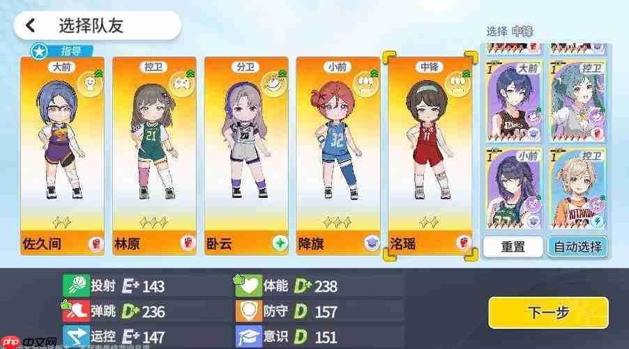 篮球少女比赛模式阵容怎么搭配比赛模式阵容推荐