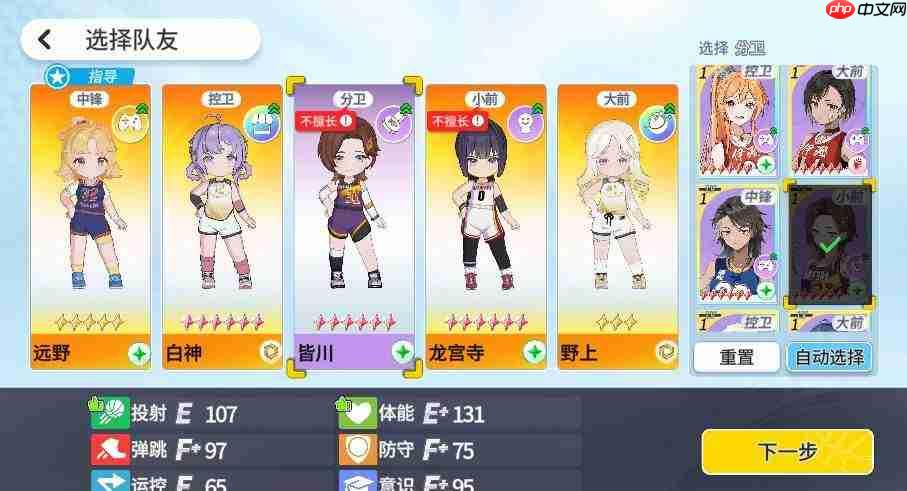 篮球少女比赛模式阵容怎么搭配比赛模式阵容推荐