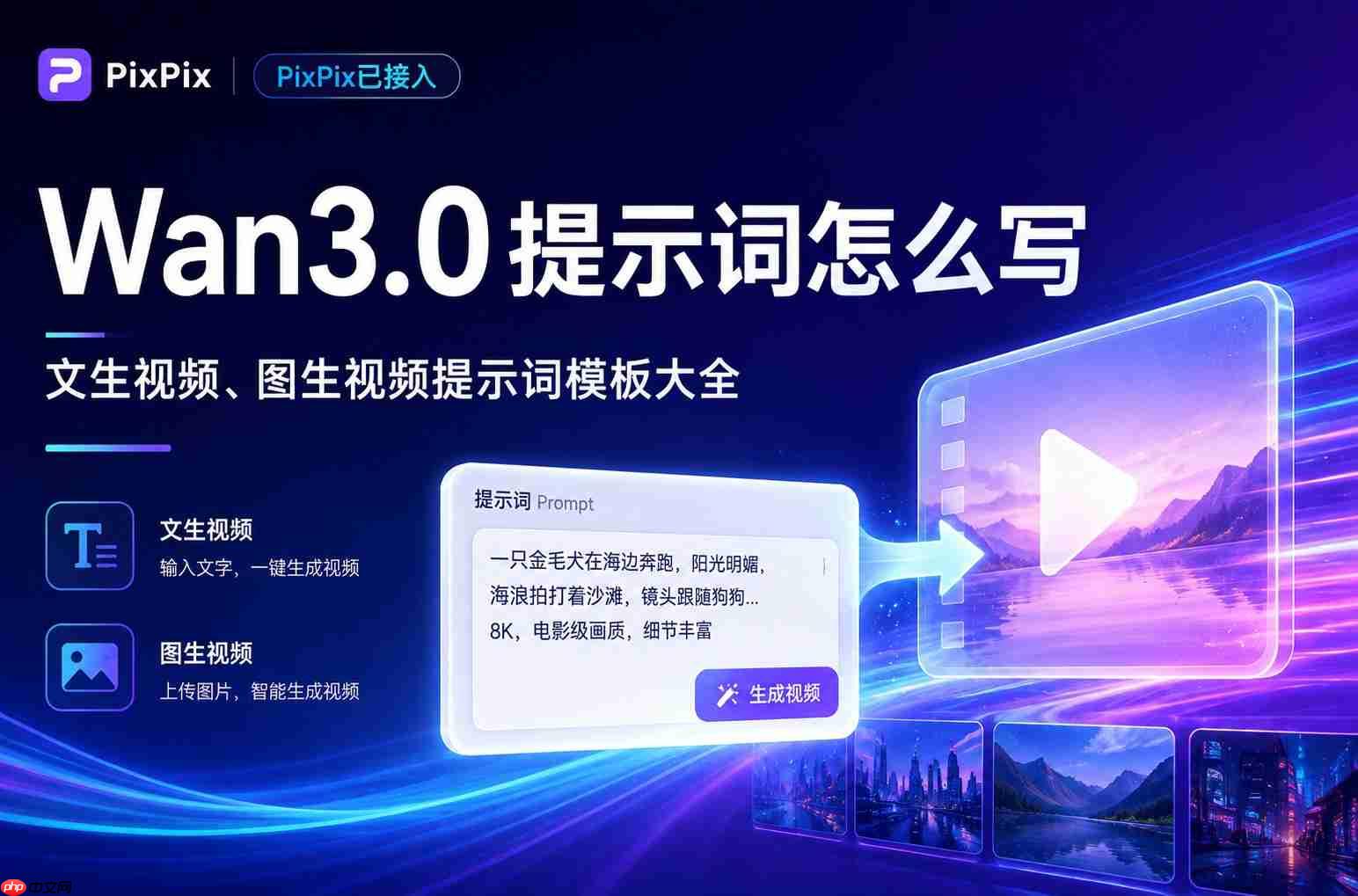 阿里Wan3.0提示词怎么写?文生视频、图生视频提示词模板大全