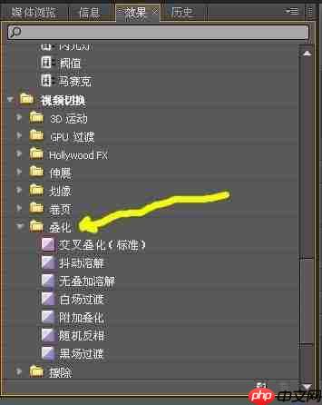 premiere怎么做叠化过渡效果