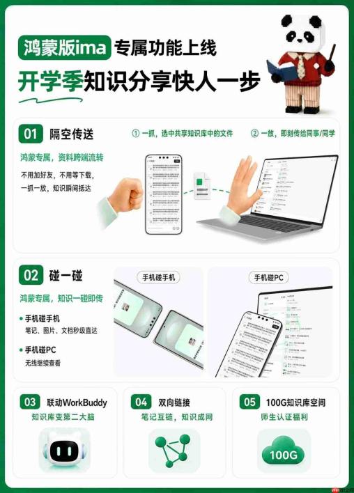鸿蒙版ima独享!隔空传送+碰一碰,知识分享快人一步