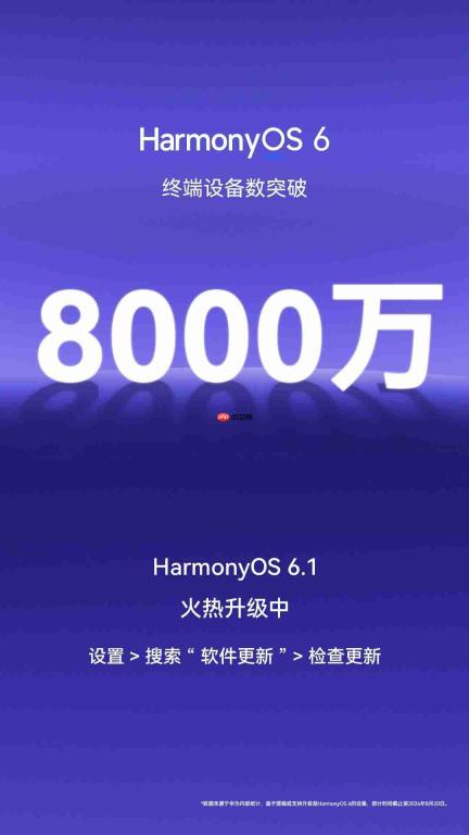 HarmonyOS 6终端设备数突破8000万,6.1版本火热升级中