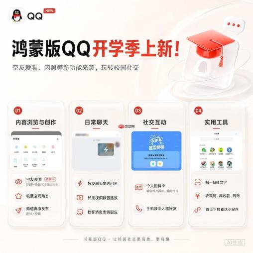 开学季上新！空友爱看、闪照等新功能来袭，鸿蒙版QQ玩转校园社交！