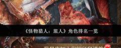 怪物猎人旅人中的角色排名情况及一览