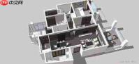 Sketchup如何制作房屋吊顶模型