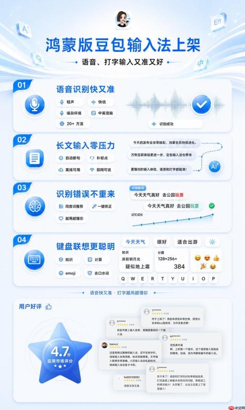 鸿蒙版豆包输入法上架：20+方言自由说，长文、离线输入样样能打！