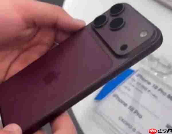 iPhone 18 Pro Max深樱桃色实机视频流出 色彩随光线变化