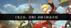 龙之谷新篇:圣骑士职业表现及介绍