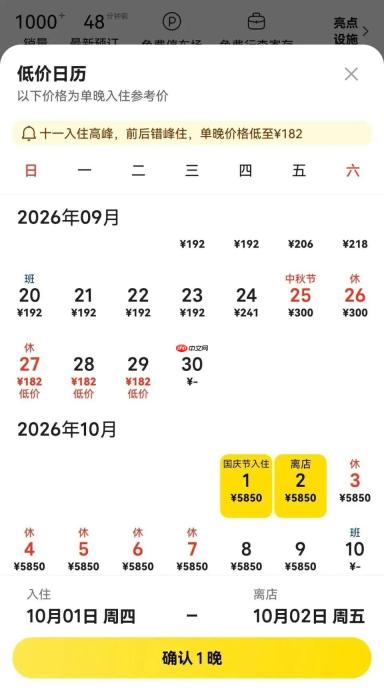 今年国庆，酒店价格涨不动了