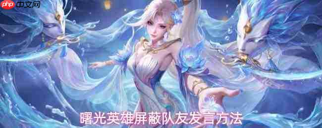 曙光英雄屏蔽队友发言的具体方法