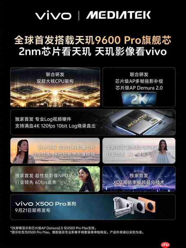 vivo X500 Pro系列首发天玑9600 Pro 将于9月21日发布