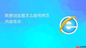 欧朋浏览器怎么使用网页内容布尔