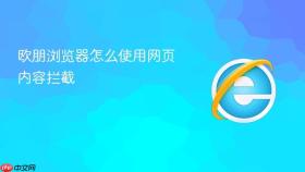欧朋浏览器怎么使用网页内容拦截